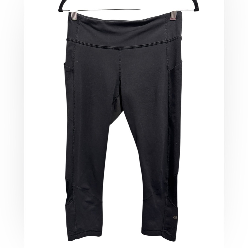 Lululemon Cropped Mesh Panel Pocket Leggings Black